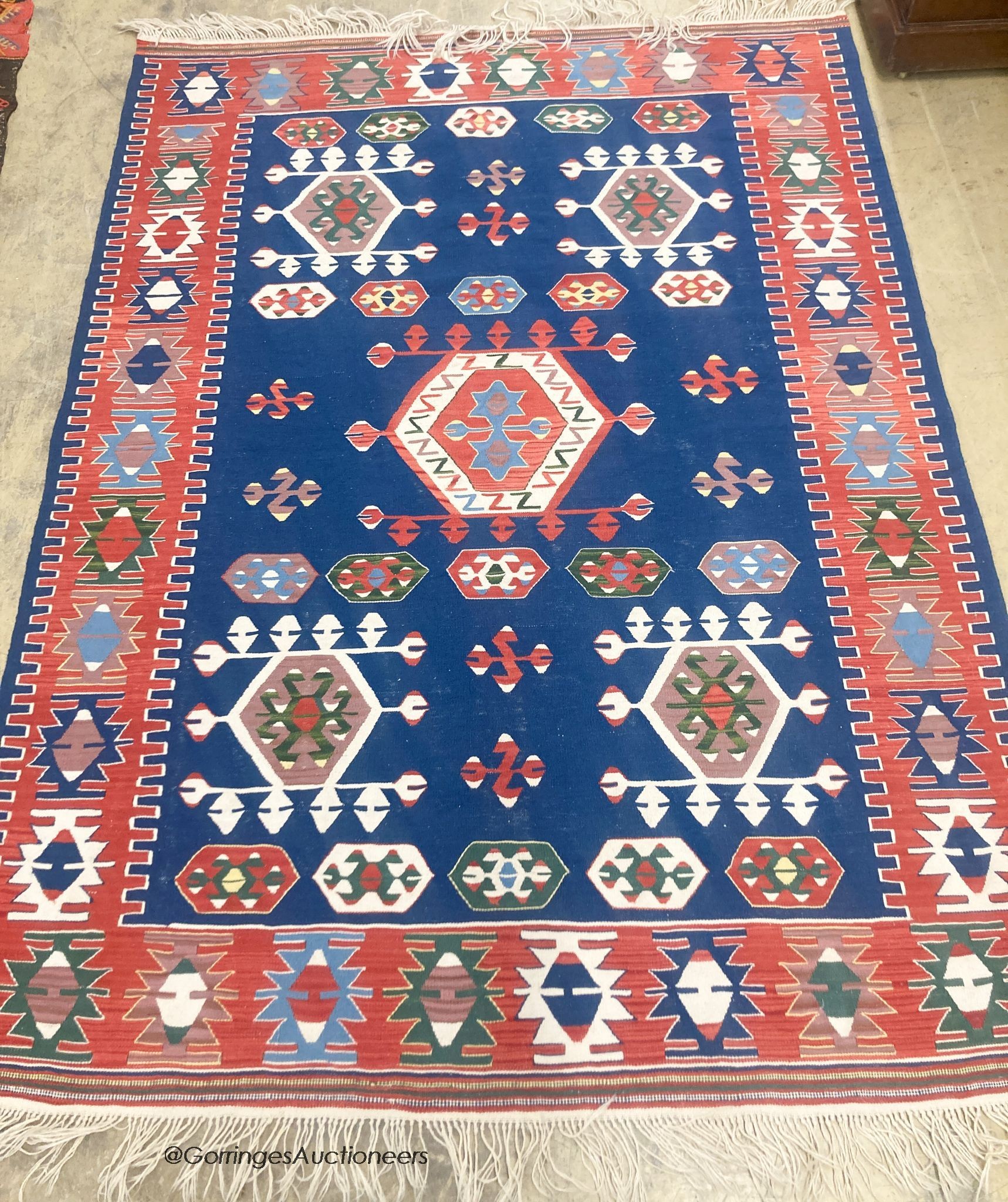 A Turkish polychrome Kelim rug, 200 x 150cm